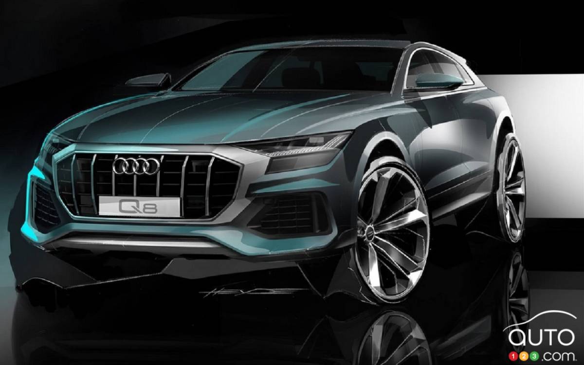 Audi teaser image shows front end of new Q8